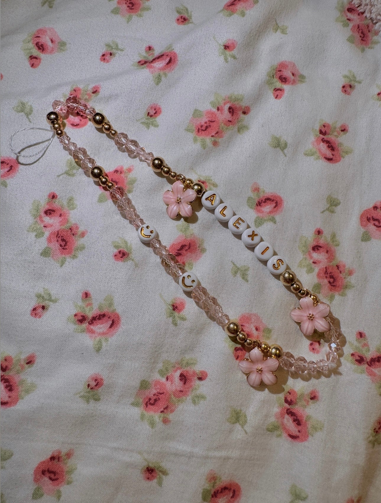 Pink and Gold Phone Charm
